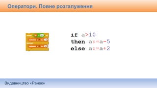 Видавництво «Ранок»
Оператори. Повне розгалуження
 