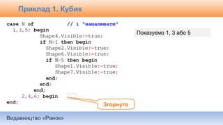 Видавництво «Ранок»
Показуємо 1, 3 або 5
Згорнуто
Приклад 1. Кубик
 