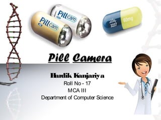 PillPill CameraCamera
Hardik Kanjariya
Roll No - 17
MCA III
Department of Computer Science
 