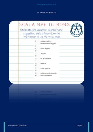 www.sportscienzasalute.it
Competenza Qualificata Pagina 27
PILLOLE IN BREVE
 