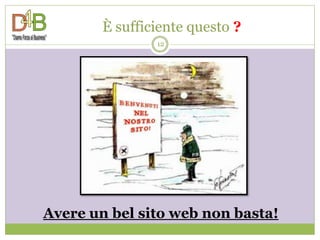 È sufficiente questo ?
                12




Avere un bel sito web non basta!
 