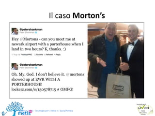 Il caso Morton’s
Andrea Zironi - Strategie per il Web e i Social Media 28
 