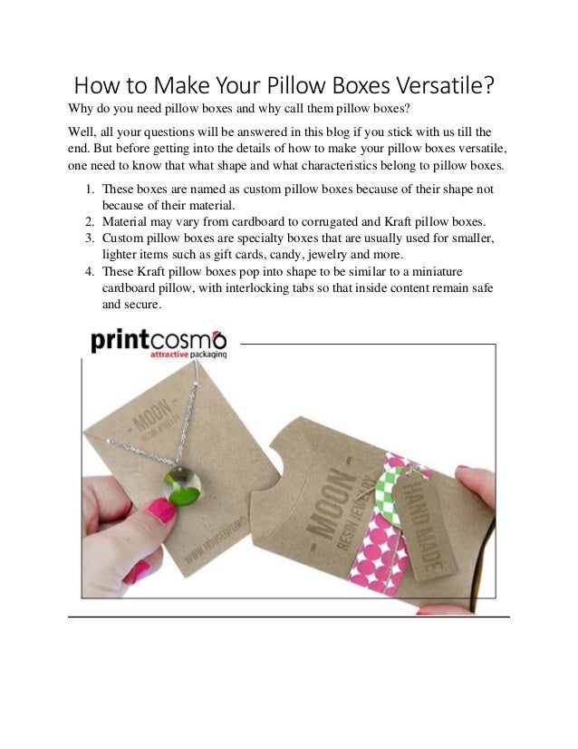 How To Make Your Pillow Boxes Versatile