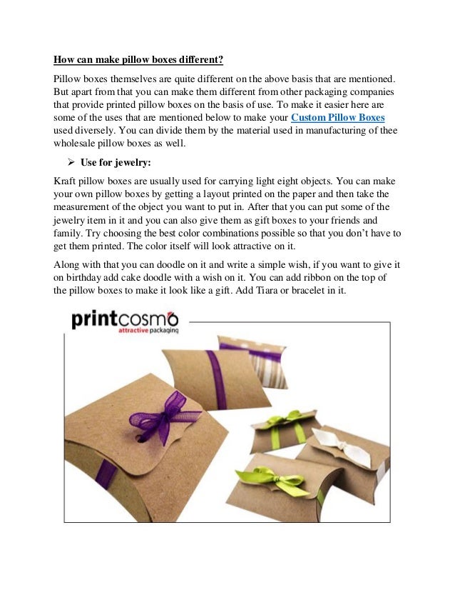 How To Make Your Pillow Boxes Versatile
