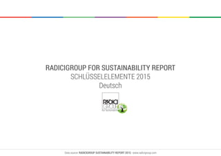 RADICIGROUP FOR SUSTAINABILITY REPORT
SCHLÜSSELELEMENTE 2015
Deutsch
Data source: RADICIGROUP SUSTAINABILITY REPORT 2015 - www.radicigroup.com
 