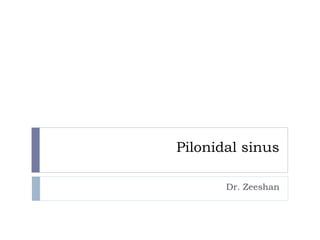 Pilonidal sinus
Dr. Zeeshan
 