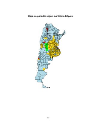 Mapa de ganador según municipio del país
30
 