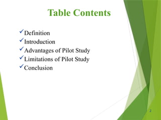 Comprehensive Overview of Pilot Studies in Research Methodology, pilot ...
