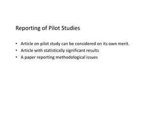 Pilot study in social sciences | PDF