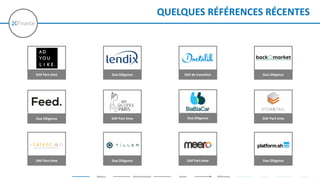 Due DiligenceDue Diligence
Due DiligenceDue Diligence
Due DiligenceDue Diligence
QUELQUES RÉFÉRENCES RÉCENTES
DAF Part-time DAF de transition
DAF Part-time DAF Part-time
DAF Part-time DAF Part-time
Métiers Fonctionnement Atouts Références Équipe Contact
 