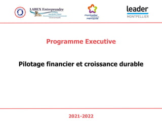 1
Programme Executive
Pilotage financier et croissance durable
2021-2022
 