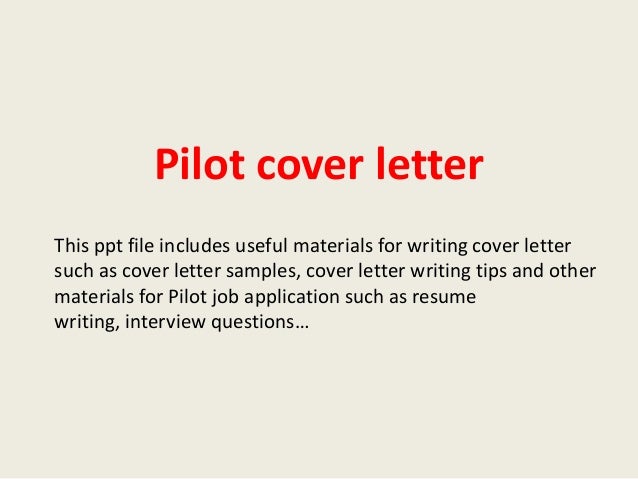 pilot resume cover letter template