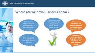 Where are we now? – User Feedback
 