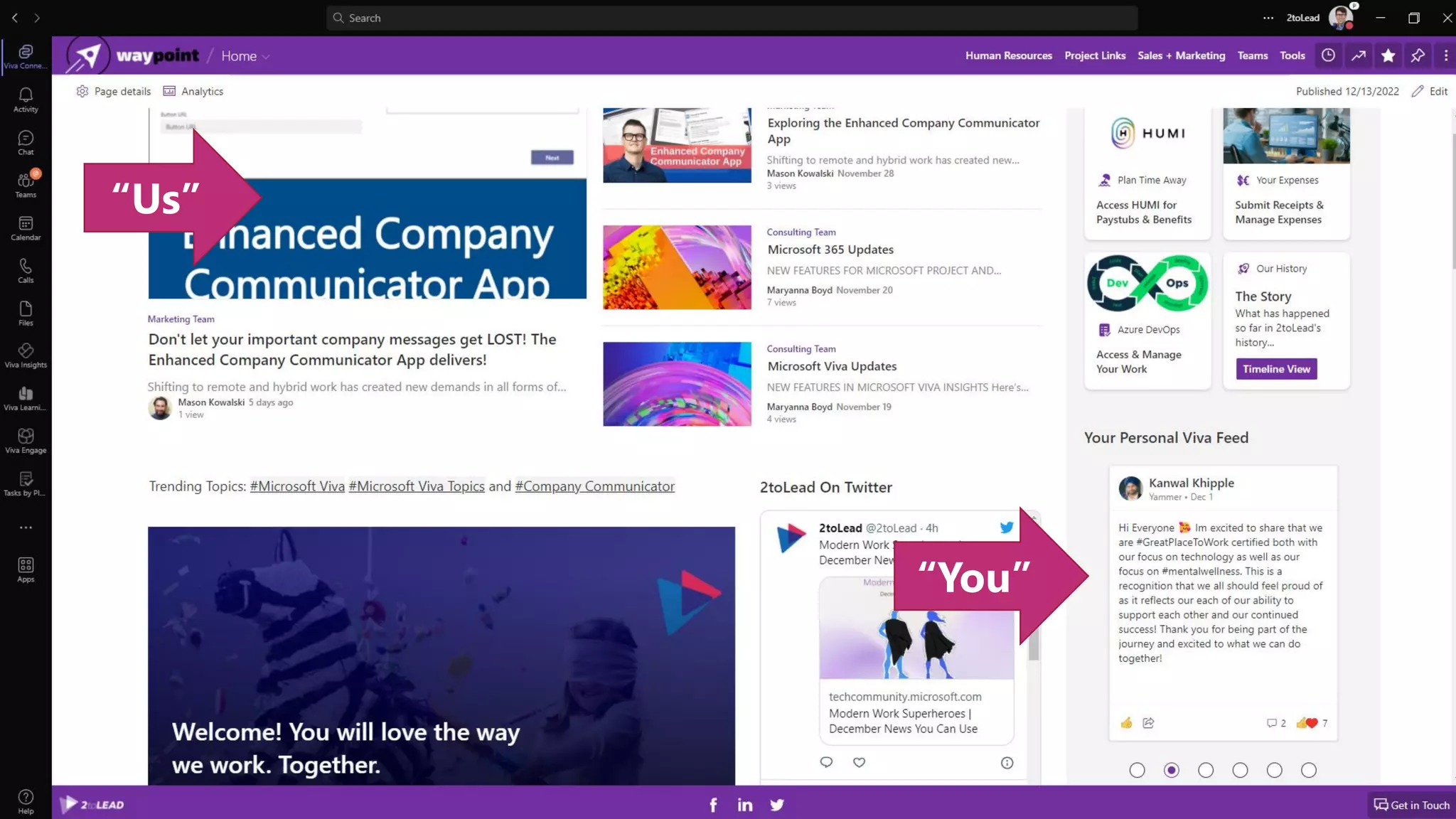You will love the way we work. Together. ™
“You”
“Us”
 