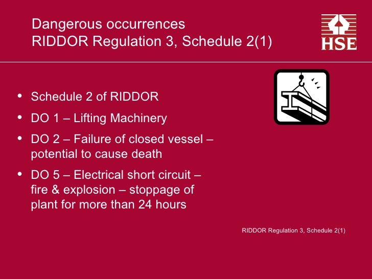 reporting injuries diseases and dangerous occurrences regu These regulations came into force on 1 october 2013 and apply to england, scotland and wales they revoke and replace, with amendments, the reporting of injuries, diseases and dangerous occurrences regulations si 1995/3163 and the reporting of injuries, diseases and dangerous occurrences (amendment) regulations si 2012/199. reporting injuries diseases and dangerous occurrences regu These regulations came into force on 1 october 2013 and apply to england, scotland and wales they revoke and replace, with amendments, the reporting of injuries, diseases and dangerous occurrences regulations si 1995/3163 and the reporting of injuries, diseases and dangerous occurrences (amendment) regulations si 2012/199.