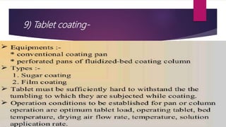 9) Tablet coating-
 