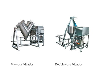 V – cone blender Double cone blender
 