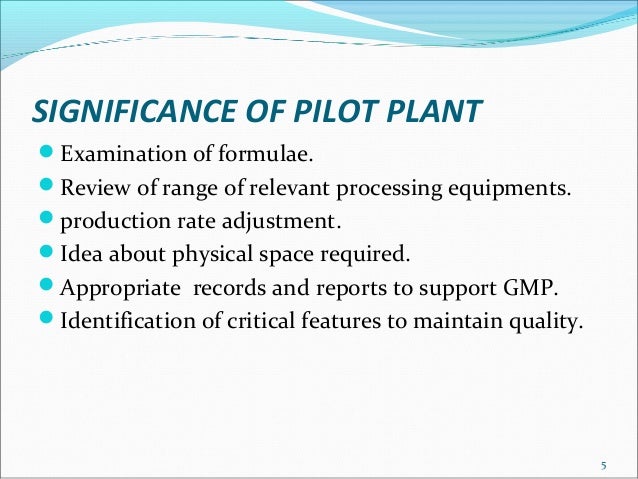 Pilot Plant Tablets