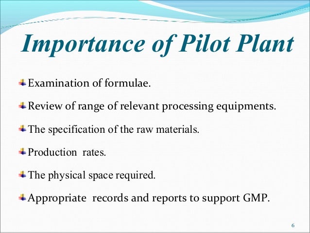 Pilot Plant Tablets