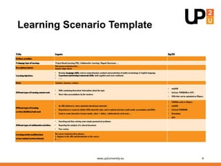 Learning Scenario Template
www.up2university.eu 9
 
