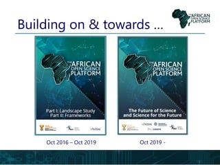 Building on & towards …
Oct 2016 – Oct 2019 Oct 2019 -
 