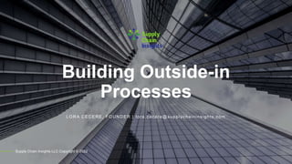 Building Outside-in
Processes
Supply Chain Insights LLC Copyright © 2022
LORA CECERE, FOUNDER | lora.cecere@supplychaininsights.com
 