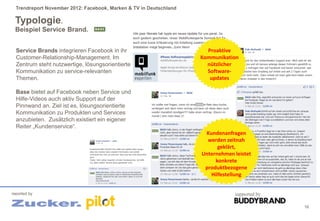 Trendreport November 2012: Facebook, Marken & TV in Deutschland

 Typologie.
 Beispiel Service Brand.


  Service Brands i...