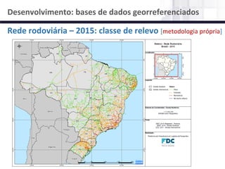 NÚCLEO DE LOGÍSTICA, SUPPLY CHAIN E INFRAESTRUTURA
Material de responsabilidade do professor
Rede rodoviária – 2015: classe de relevo [metodologia própria]
Desenvolvimento: bases de dados georreferenciados
 