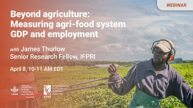 Beyond Agriculture
Measuring Agri-Food System GDP and Employment
James Thurlow, IFPRI
j.thurlow@cgiar.org
PIM Webinar | Ap...