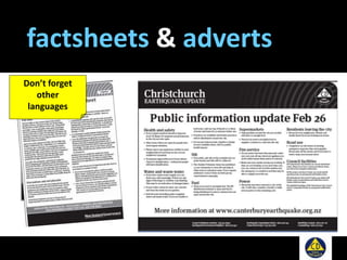 factsheets & adverts
Don’t forget
other
languages
 