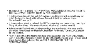 Lijst Pim Fortuyn and Right Wing Parties in the Netherlands | PPTX