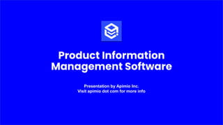 Presentation by Apimio Inc.
Visit apimio dot com for more info
 