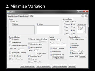 2. Minimise Variation 