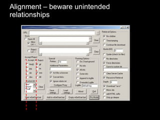 Alignment – beware unintended relationships 