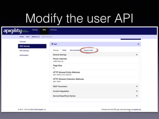 Modify the user API 
 