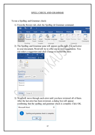 MS WORD PRAGRAPH , SPELL CHECK AND CHARTS USE FILE | DOCX