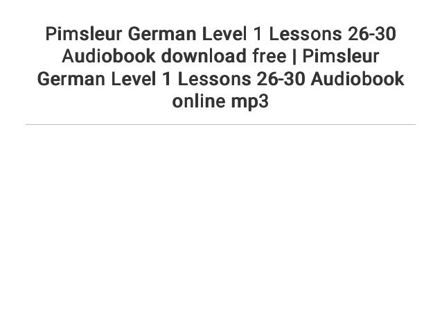 pimsleur german the short course