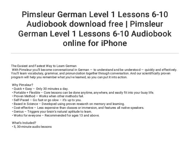 pimsleur german download pimsleur german download