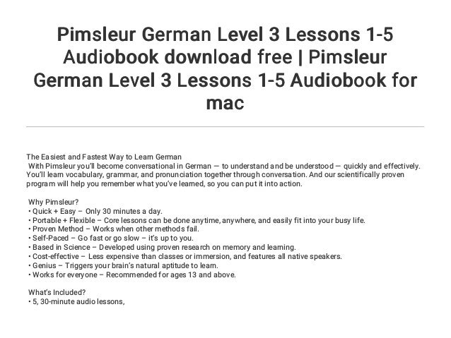 pimsleur german level 3 pimsleur german level 3