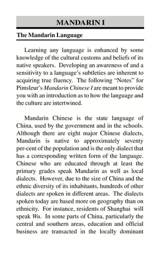 Pimsleur mandarin chinese 1 | PDF