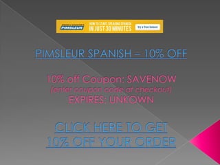 Pimsleur Spanish - 10% off Coupon - Pimsleur Spanish