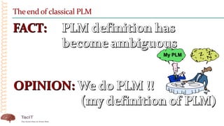 Theend of classical PLM
 
