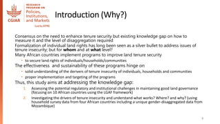 Land tenure and perceived tenure security in the era of social and ...