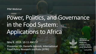 More Crowded Policy Agenda for
Agriculture in Africa
Climate smart
Nutrition sensitive
Employment generating
Gender inclus...