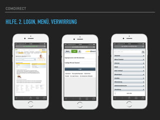 COMDIRECT
HILFE, 2. LOGIN, MENÜ, VERWIRRUNG
 