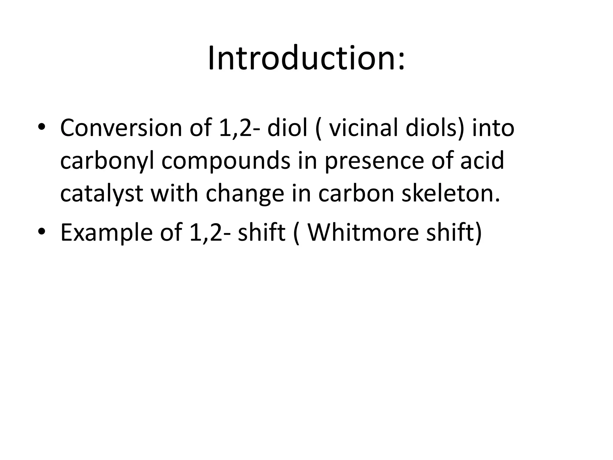 Pinacol pinacolone rearrangement | PPTX