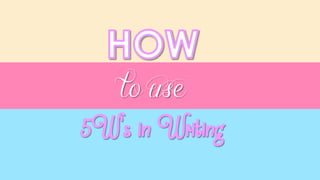 who, what, where, when, why? | PDF