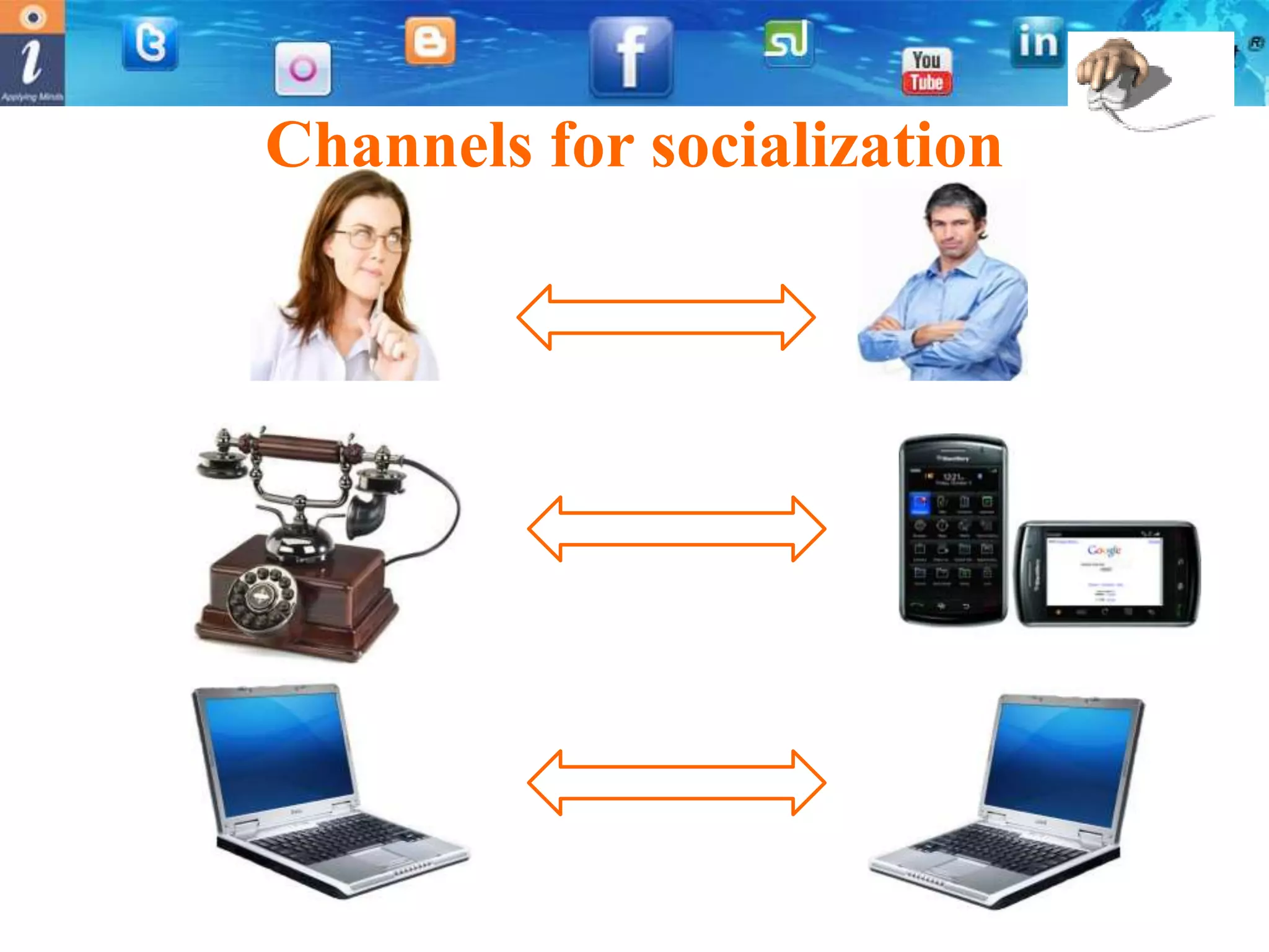 Channels for socialization
 