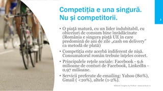 Competiția e una singură.
Nu și competitorii.
03.05.2017
Website Insights by PinBud - www.pinbud.ro
3
• O piață matură, cu...