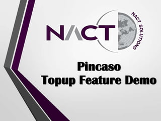 Pincaso
Topup Feature Demo
 